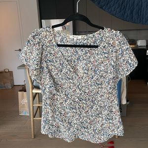 Madewell Floral Short Sleeve Blouse